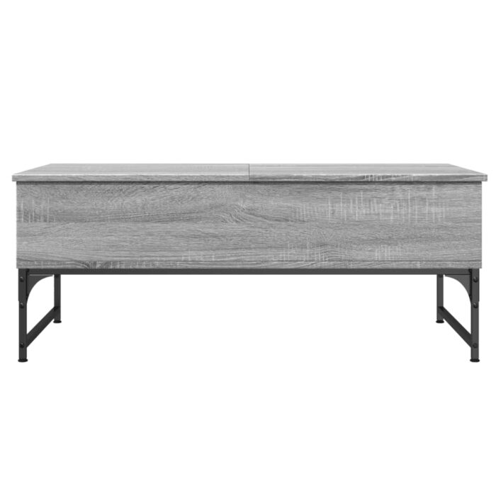 Table basse sonoma gris 100x50x40 cm bois d'ingénierie et métal – Image 3