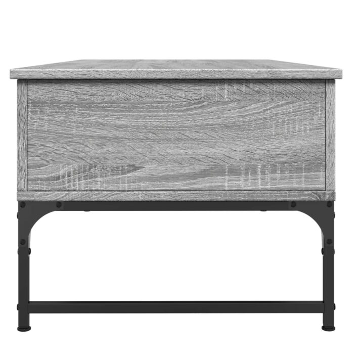 Table basse sonoma gris 100x50x40 cm bois d'ingénierie et métal – Image 4