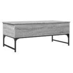 Table basse sonoma gris 100x50x40 cm bois d'ingénierie et métal – Image 5