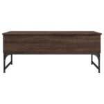 Table basse chêne marron 100x50x40cm bois d'ingénierie et métal – Image 3