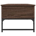 Table basse chêne marron 100x50x40cm bois d'ingénierie et métal – Image 4