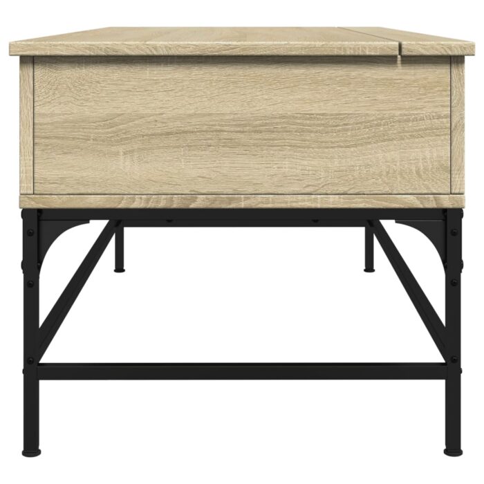 Table basse chêne sonoma 100x50x45cm bois d'ingénierie et métal – Image 4