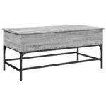Table basse sonoma gris 100x50x45 cm bois d'ingénierie et métal – Image 5