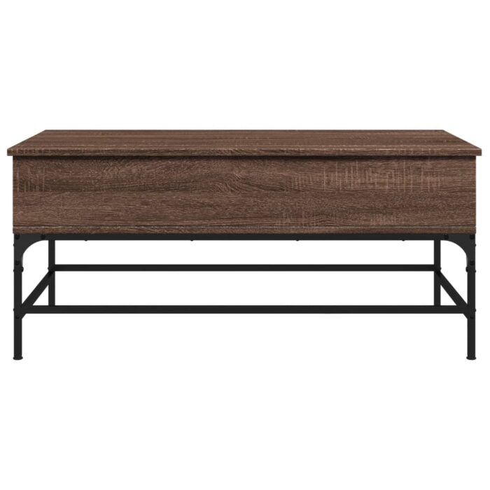 Table basse chêne marron 100x50x45cm bois d'ingénierie et métal – Image 3