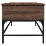 Table basse chêne marron 100x50x45cm bois d'ingénierie et métal – Image 4