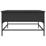 Table basse noir 80x80x45 cm bois d'ingénierie et métal – Image 3