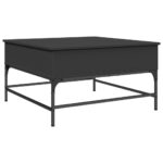 Table basse noir 80x80x45 cm bois d'ingénierie et métal – Image 5