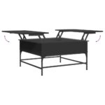 Table basse noir 80x80x45 cm bois d'ingénierie et métal – Image 6