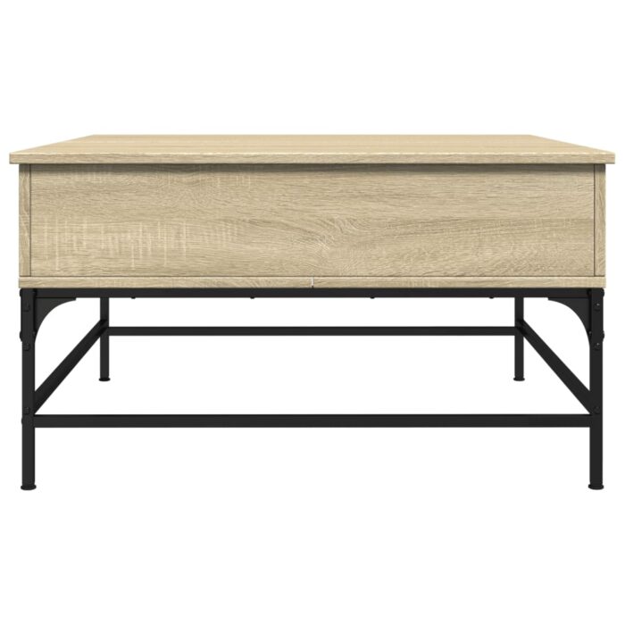 Table basse chêne sonoma 80x80x45 cm bois d'ingénierie et métal – Image 4