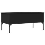 Table basse noir 100x50x45 cm bois d'ingénierie et métal – Image 5