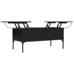 Table basse noir 100x50x45 cm bois d'ingénierie et métal – Image 6