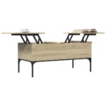 Table basse chêne sonoma 100x50x45cm bois d'ingénierie et métal – Image 2