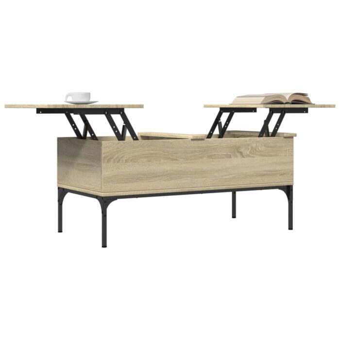 VXL8721012479517_g_en_hd_2.jpg Table basse chêne sonoma 100x50x45cm bois d'ingénierie et métal – Image 2