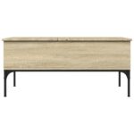 Table basse chêne sonoma 100x50x45cm bois d'ingénierie et métal – Image 3