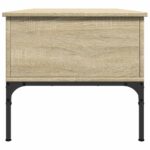 Table basse chêne sonoma 100x50x45cm bois d'ingénierie et métal – Image 4