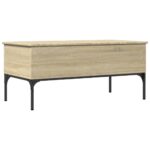 Table basse chêne sonoma 100x50x45cm bois d'ingénierie et métal – Image 5