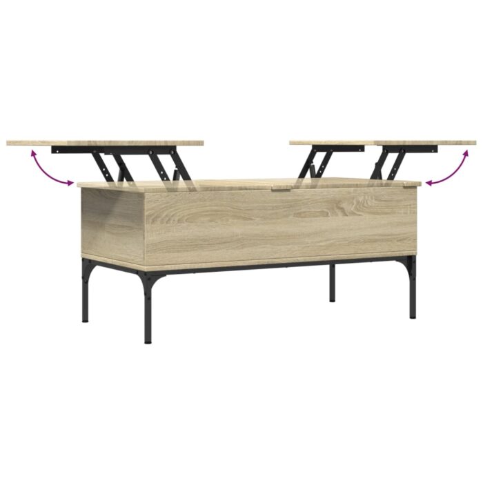 VXL8721012479517_g_en_hd_6.jpg Table basse chêne sonoma 100x50x45cm bois d'ingénierie et métal – Image 6