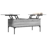 Table basse sonoma gris 100x50x45 cm bois d'ingénierie et métal – Image 2