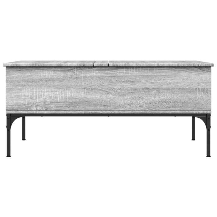 Table basse sonoma gris 100x50x45 cm bois d'ingénierie et métal – Image 3