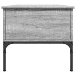 Table basse sonoma gris 100x50x45 cm bois d'ingénierie et métal – Image 4