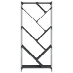 Bibliothèque noir 79x30x180 cm bois d'ingénierie et métal – Image 3