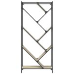 Bibliothèque chêne sonoma 79x30x180 cm bois ingénierie et métal – Image 3