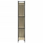 Bibliothèque chêne sonoma 79x30x180 cm bois ingénierie et métal – Image 4