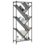 Bibliothèque sonoma gris 79x30x180 cm bois ingénierie et métal – Image 2