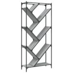 Bibliothèque sonoma gris 79x30x180 cm bois ingénierie et métal – Image 5