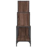 Bibliothèque chêne marron 92x30x102 cm bois ingénierie et métal – Image 4