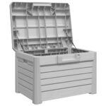 Boîte à coussins d'extérieur gris 73x50,5x46,5 cm polypropylène – Image 6