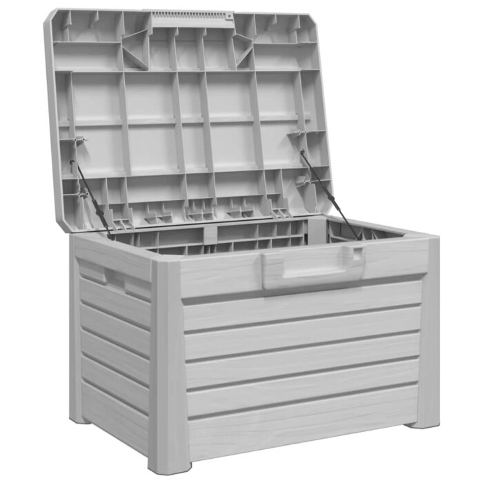 Boîte à coussins d'extérieur gris 73x50,5x46,5 cm polypropylène – Image 6