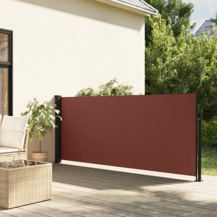 Auvent latéral rétractable marron 140x300 cm