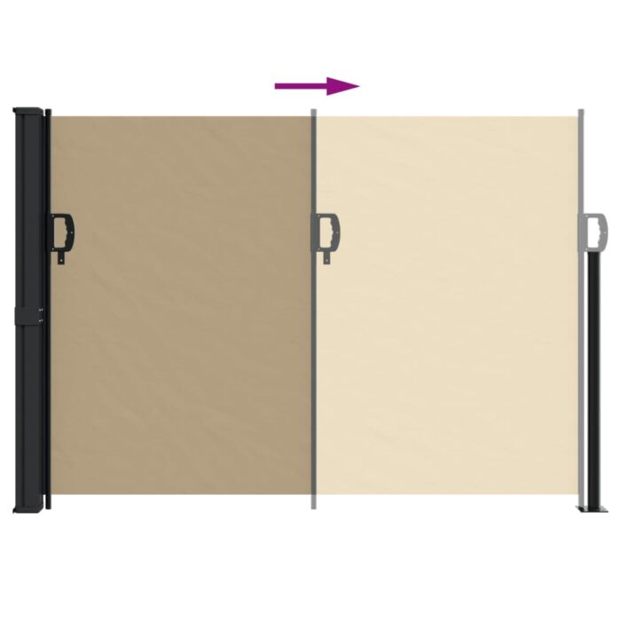 Auvent latéral rétractable beige 140x300 cm – Image 3