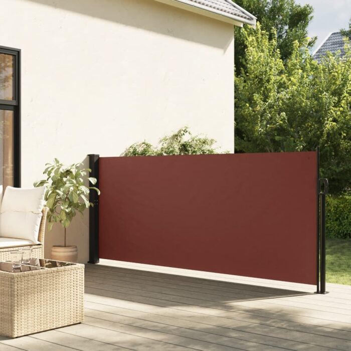 Auvent latéral rétractable marron 100x500 cm – Image 1