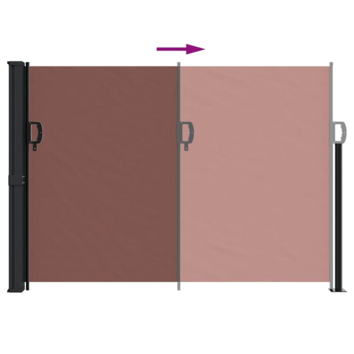 Auvent latéral rétractable marron 140x500 cm – Image 3