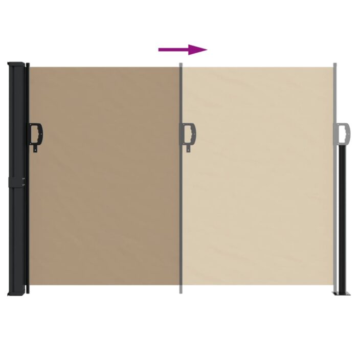 Auvent latéral rétractable taupe 140x500 cm – Image 3