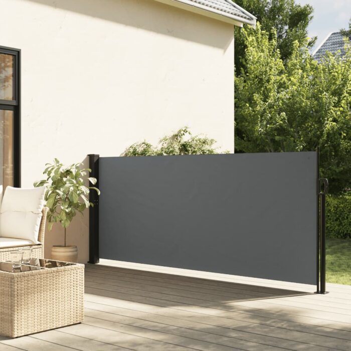 Auvent latéral rétractable anthracite 140x500 cm – Image 1