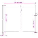 Auvent latéral rétractable marron 160x500 cm – Image 8