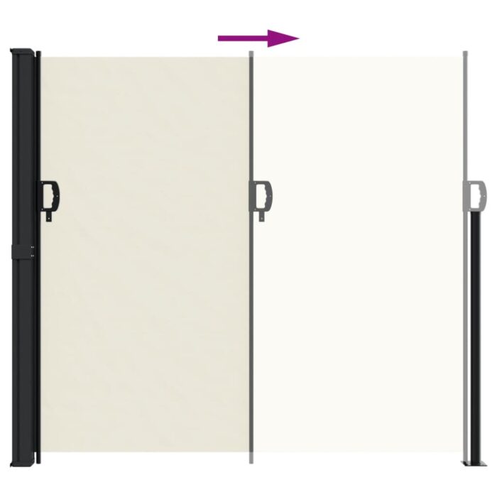 Auvent latéral rétractable crème 180x500 cm – Image 3