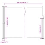 Auvent latéral rétractable crème 180x500 cm – Image 8