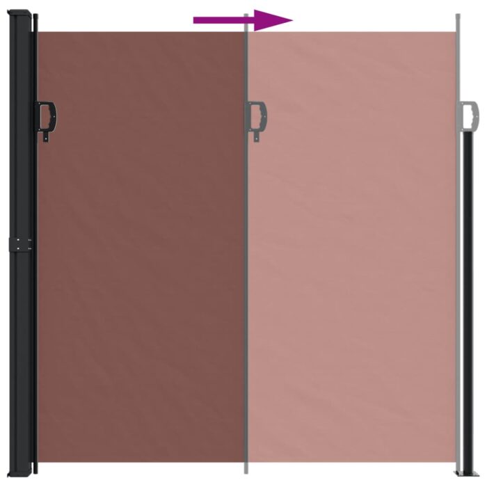 Auvent latéral rétractable marron 200x500 cm – Image 3