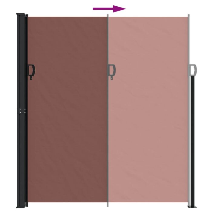 Auvent latéral rétractable marron 220x500 cm – Image 3