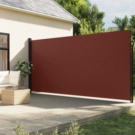 Auvent latéral rétractable marron 220x500 cm
