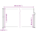 Auvent latéral rétractable rouge 120x600 cm – Image 8