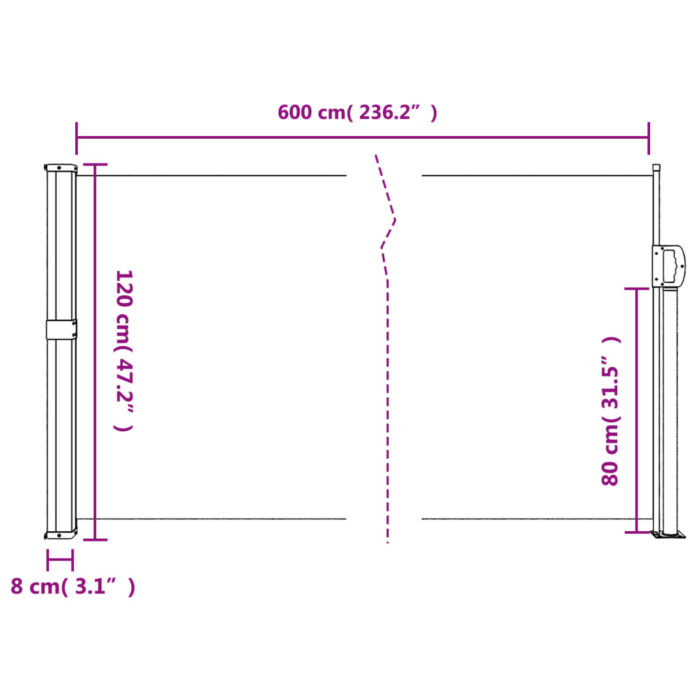VXL8721012484436_g_en_hd_8.jpg Auvent latéral rétractable rouge 120x600 cm – Image 8