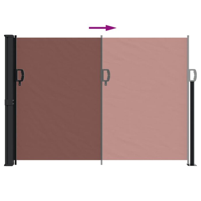 Auvent latéral rétractable marron 140x600 cm – Image 3