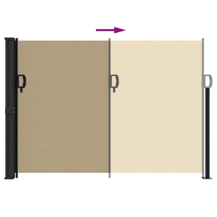 Auvent latéral rétractable beige 140x600 cm – Image 3