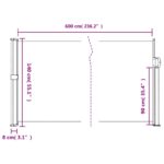 Auvent latéral rétractable blanc 140x600 cm – Image 8