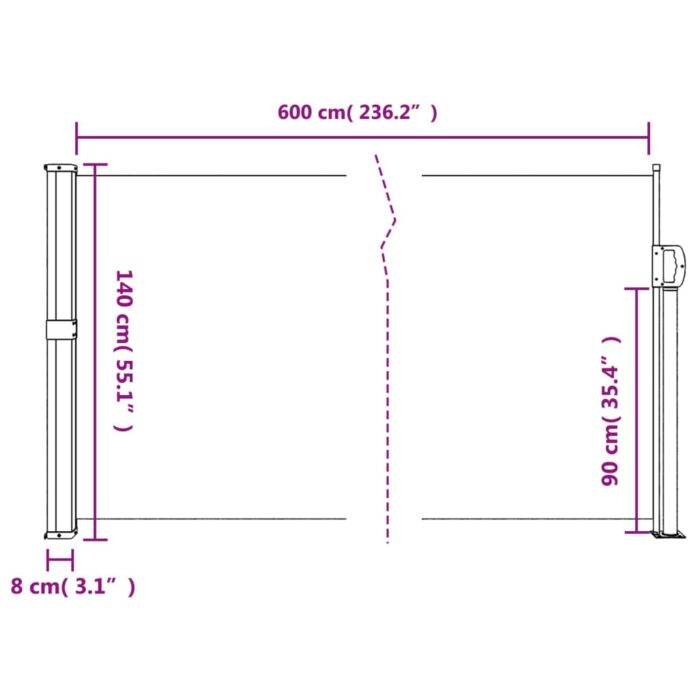 VXL8721012484573_g_en_hd_8.jpg Auvent latéral rétractable blanc 140x600 cm – Image 8